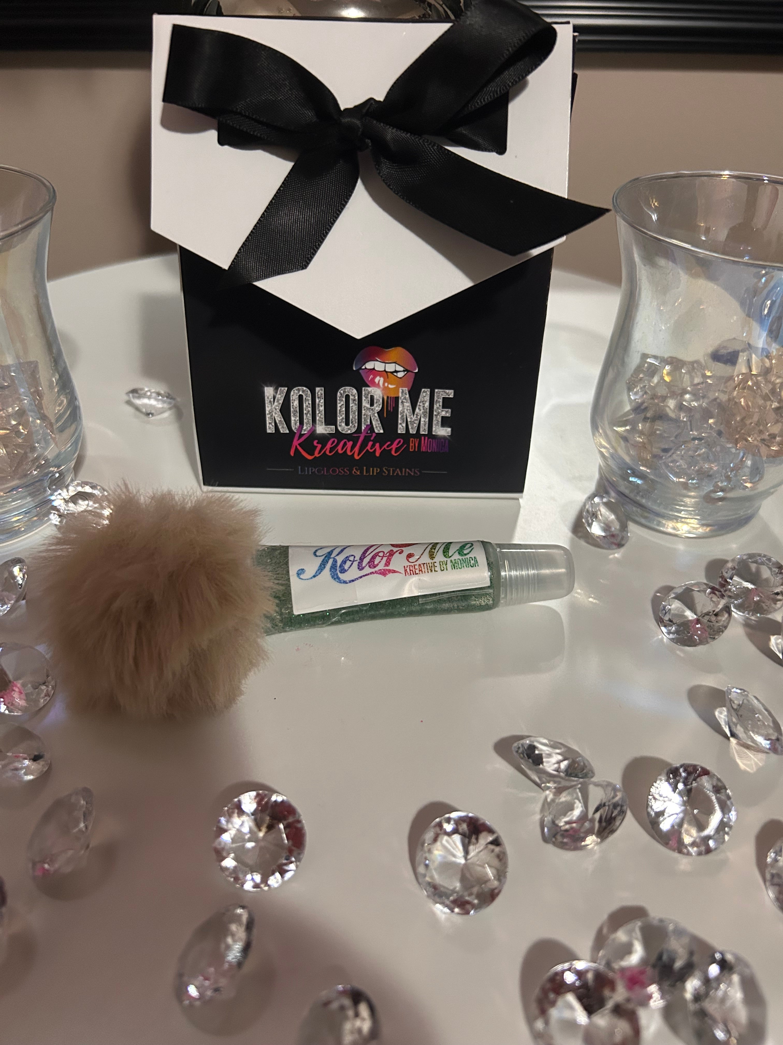 Pom Pom Keychain w/lip gloss
