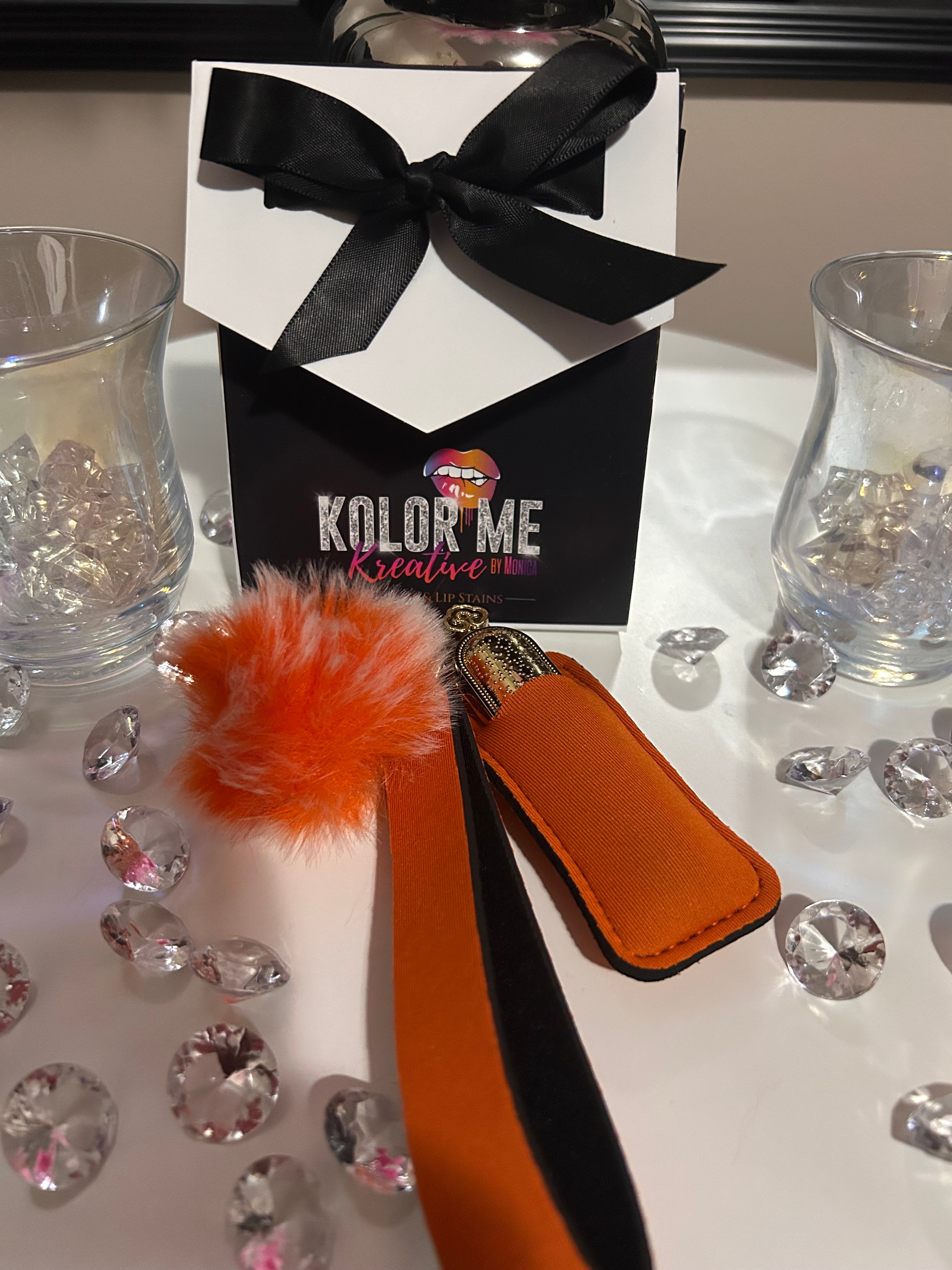 Pom Pom Keychain w/lip gloss